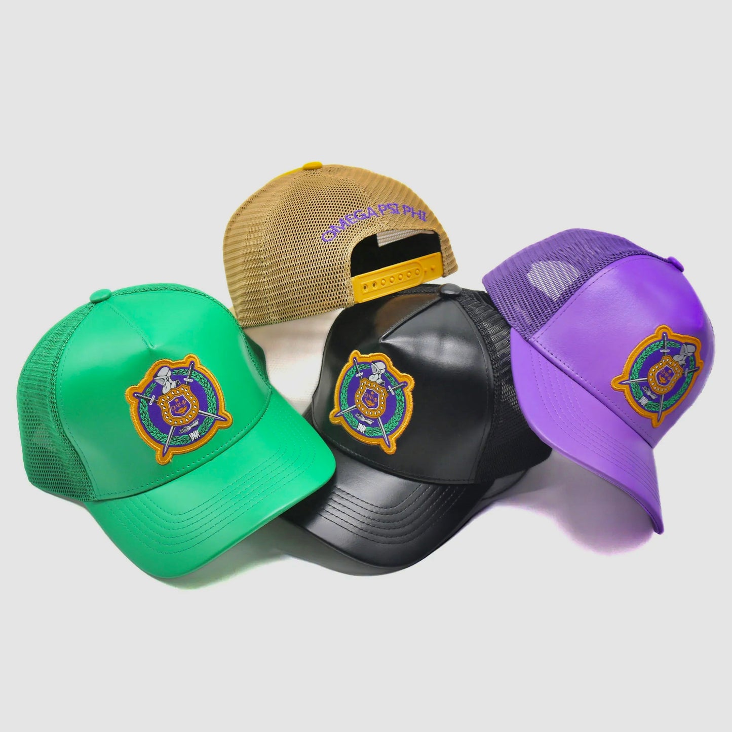 Leather trucker snapback