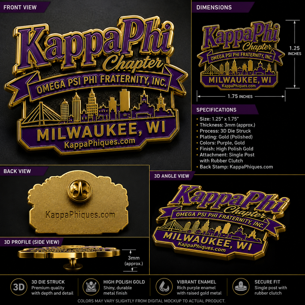 Kappa Phi lapel pins