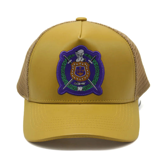 Leather trucker snapback