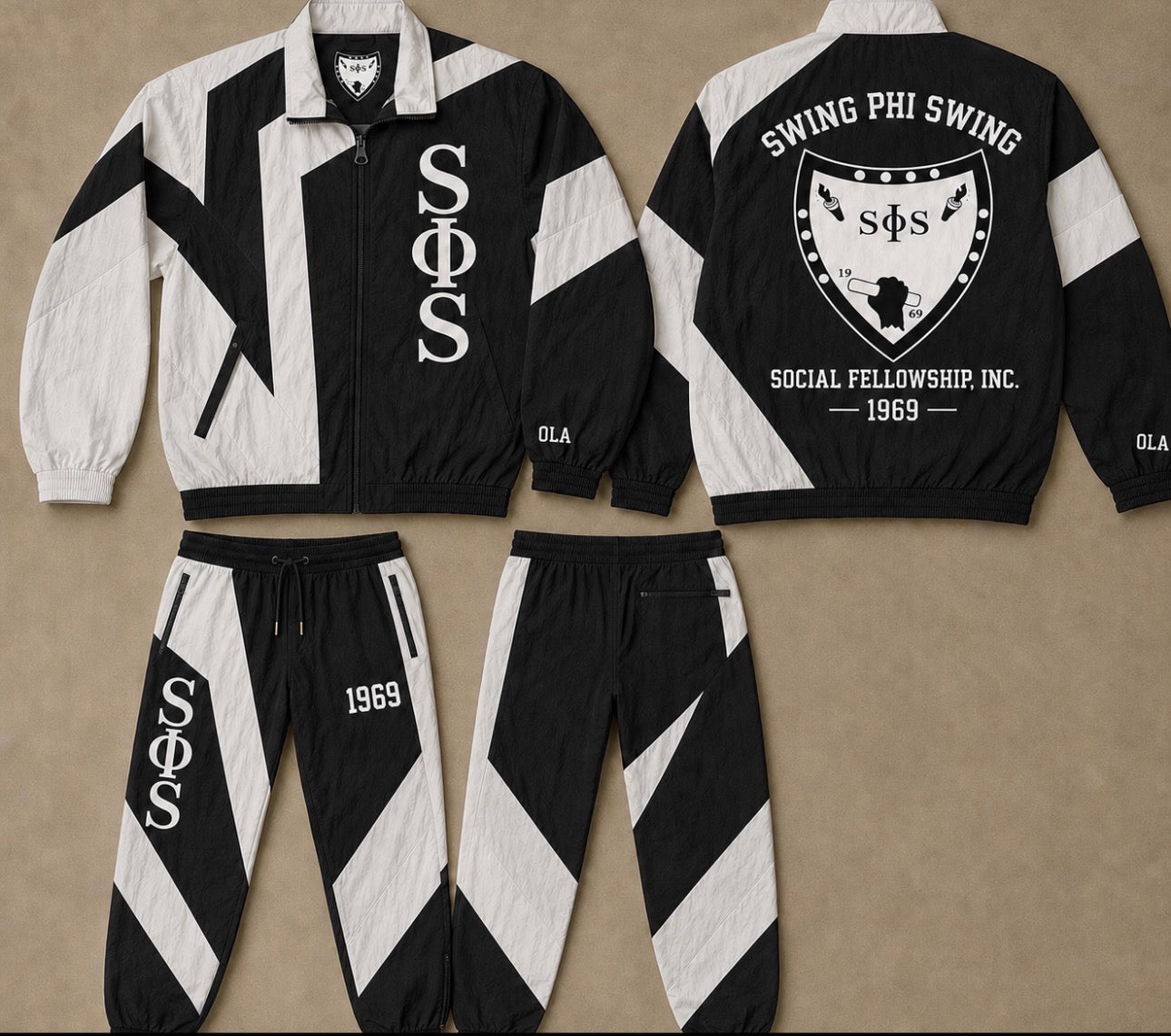 Swing Phi Swing Social Fellowship, Inc. Windbreaker Tracksuit
