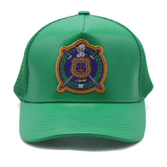 Leather trucker snapback