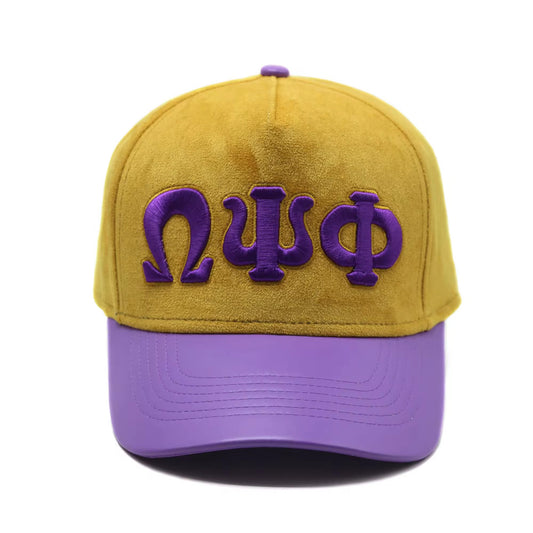 Omega psi phi suede and leather- Gold