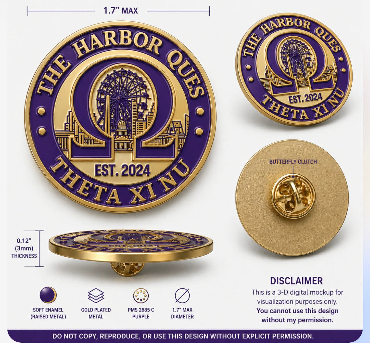 Theta Xi Nu pins