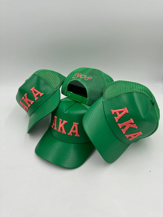 Alpha Kappa Alpha Leather Trucker