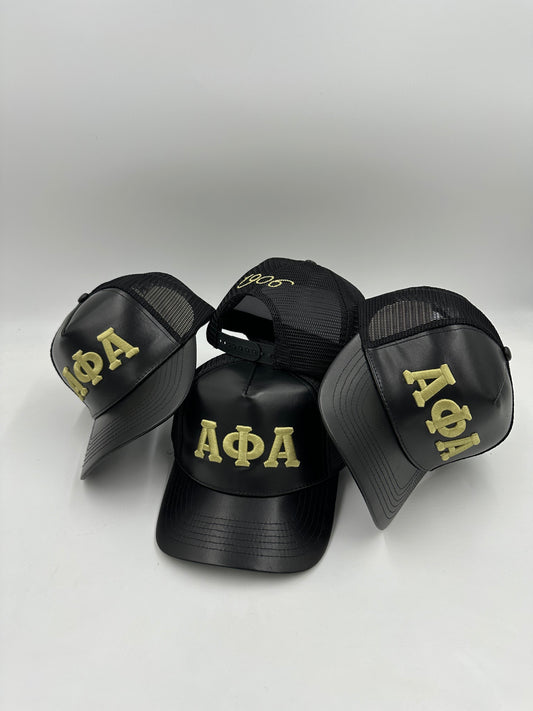 Alpha Phi Alpha Leather Trucker