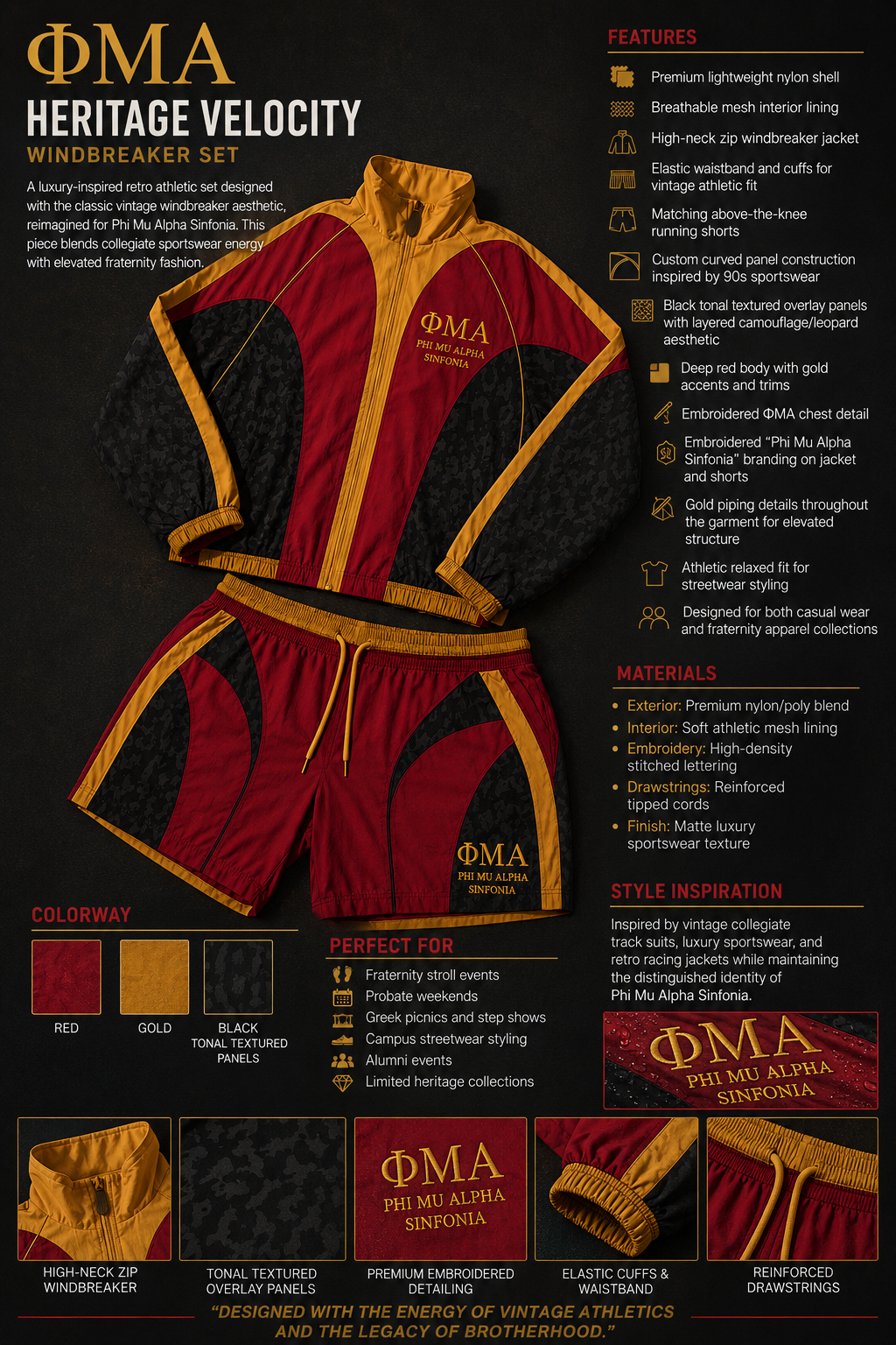 ΦΜΑ Heritage Velocity Windbreaker Set