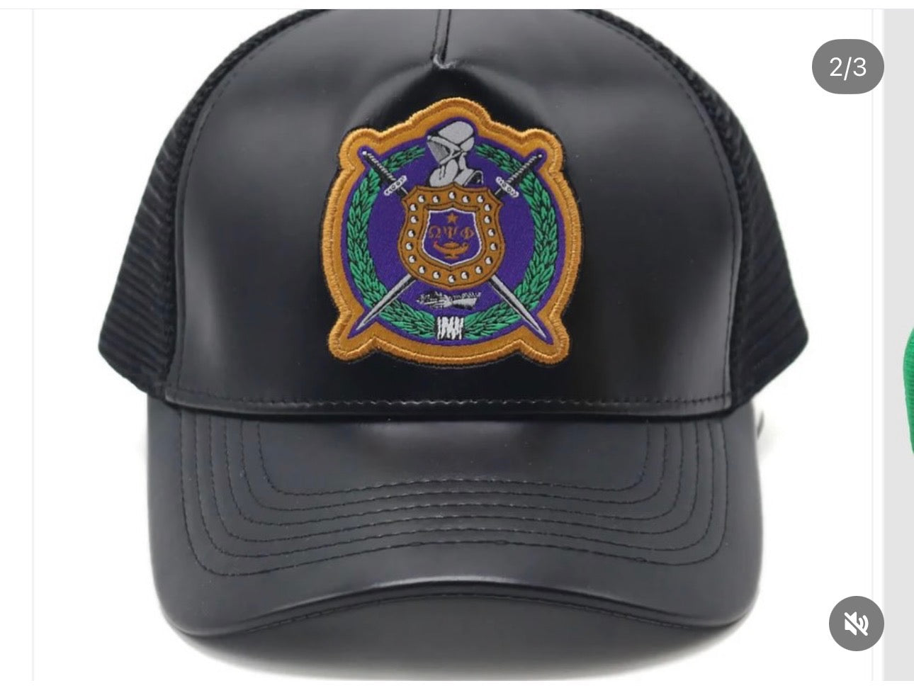 Black leather shield