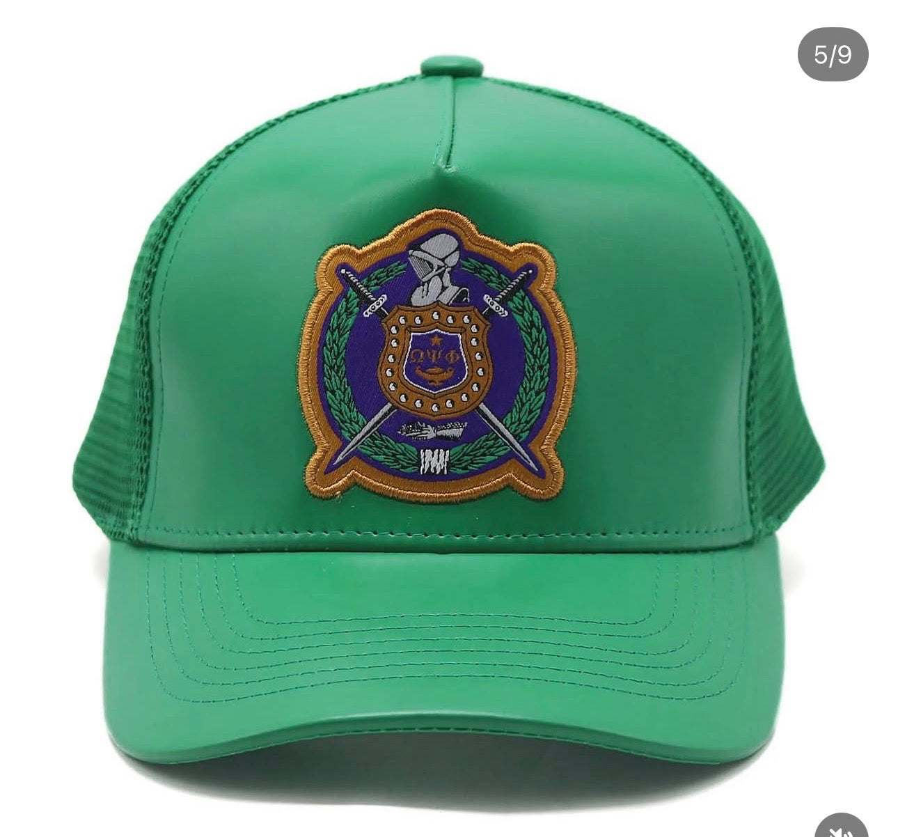 Green leather hats